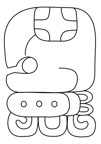 17Th Maya Month   K'Ayab Coloring Page